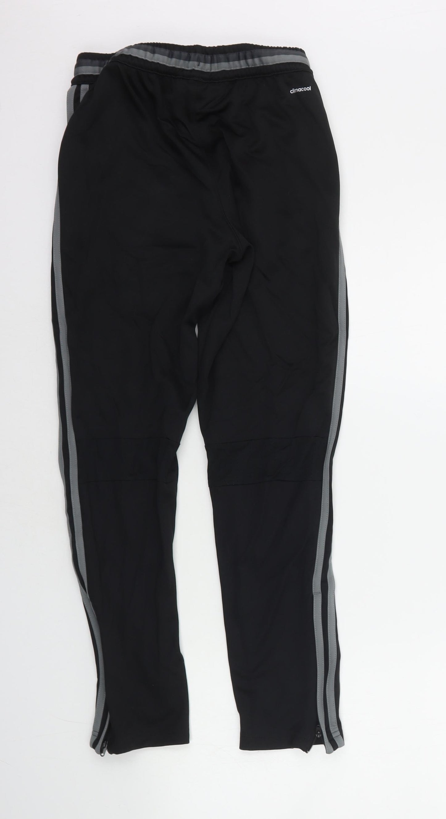 adidas Girls Black  Polyester Jogger Trousers Size 11-12 Years L24 in Regular Drawstring
