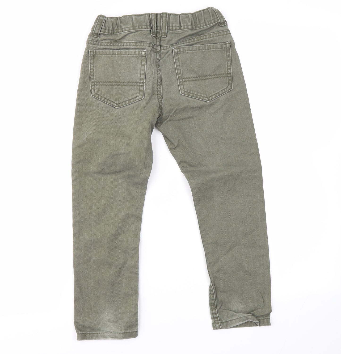 DENIM&CO  Boys Green  Cotton Straight Jeans Size 6-7 Years  Regular