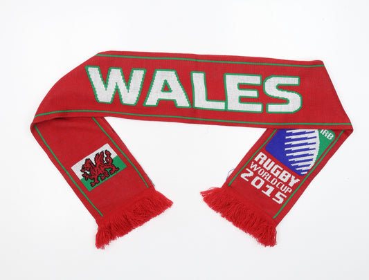 Wales Rugby Mens Red  Acrylic Rectangle Scarf Scarf One Size
