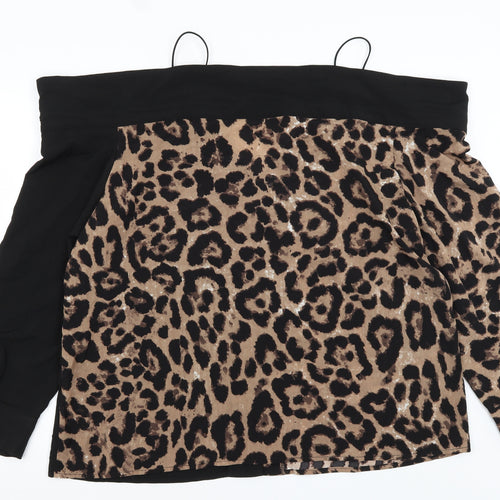 Shein Curve Womens Brown Animal Print Polyester Basic Blouse Size 3XL –  Preworn Ltd