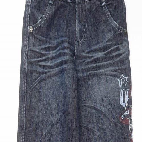Urban outlaws Boys Blue  Cotton Straight Jeans Size 7-8 Years  Regular  - Embroidered detail