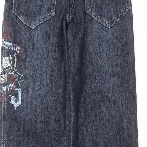 Urban outlaws Boys Blue  Cotton Straight Jeans Size 7-8 Years  Regular  - Embroidered detail