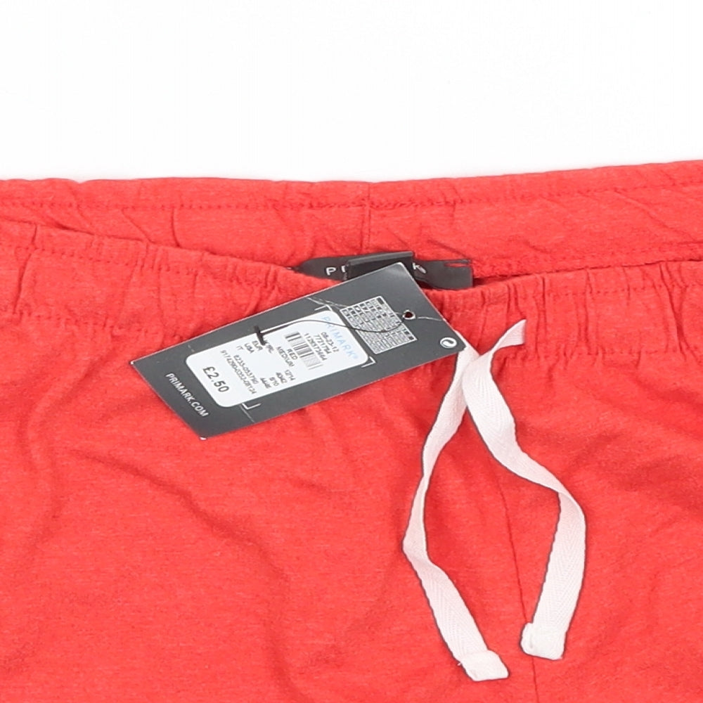 Primark Womens Red  Cotton Sweat Shorts Size M  Regular