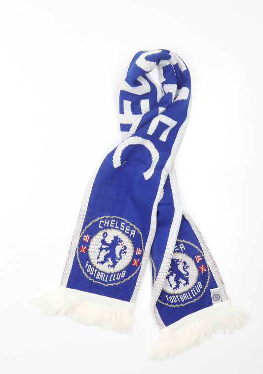 Chelsea FC Mens Blue Geometric Acrylic Scarf  One Size   - Chelsea FC