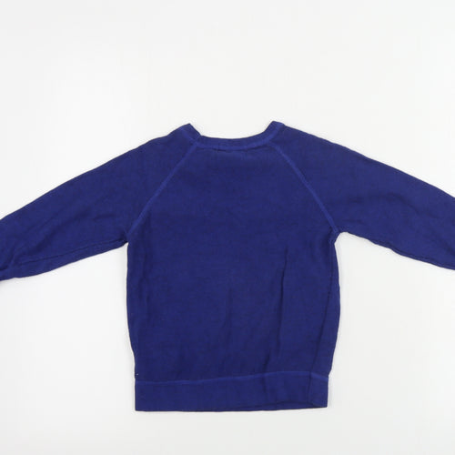 H&M  Boys Blue Crew Neck  Cotton Pullover Jumper Size 4-5 Years