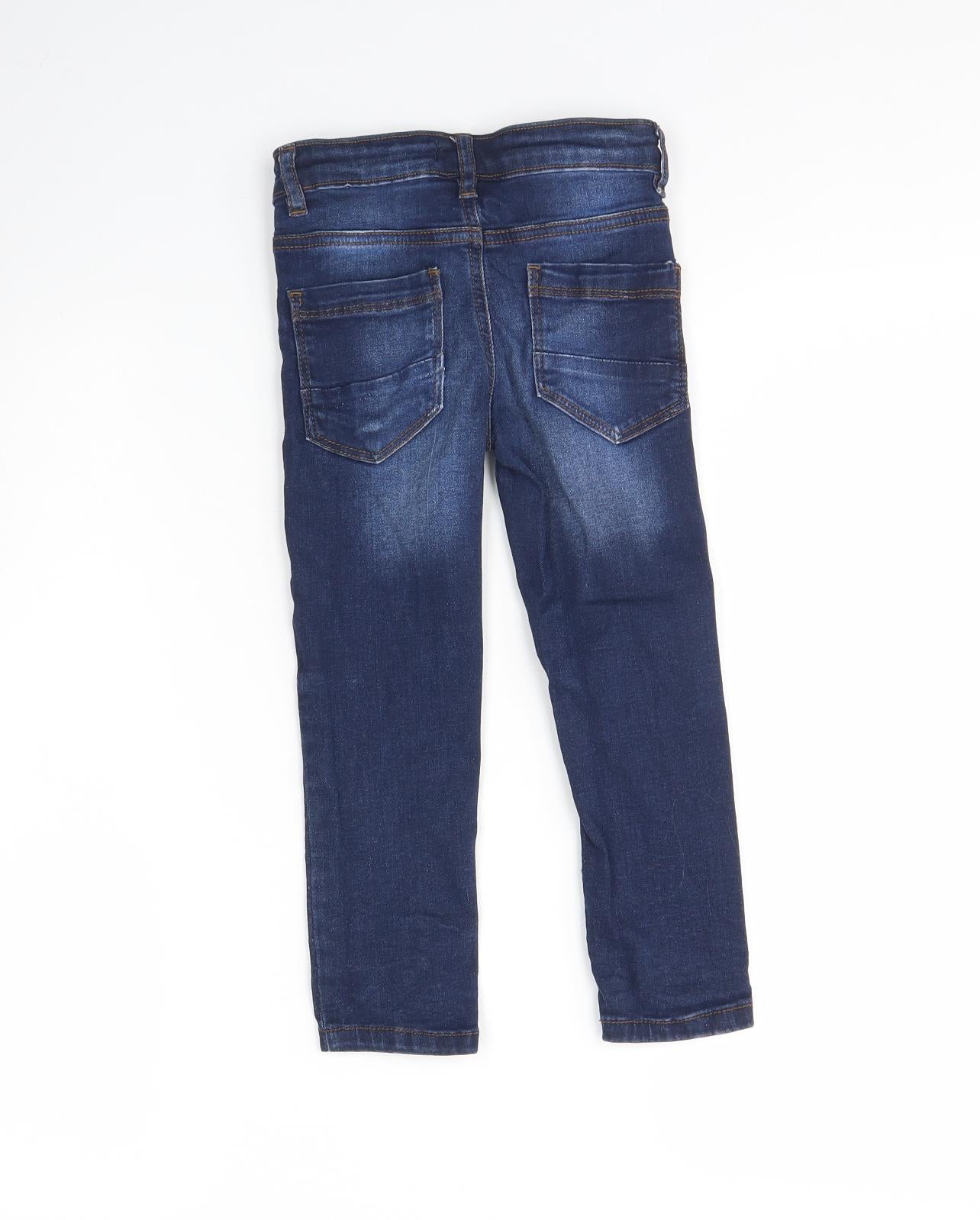 NEXT Boys Blue  Cotton Straight Jeans Size 6 Years  Regular Button