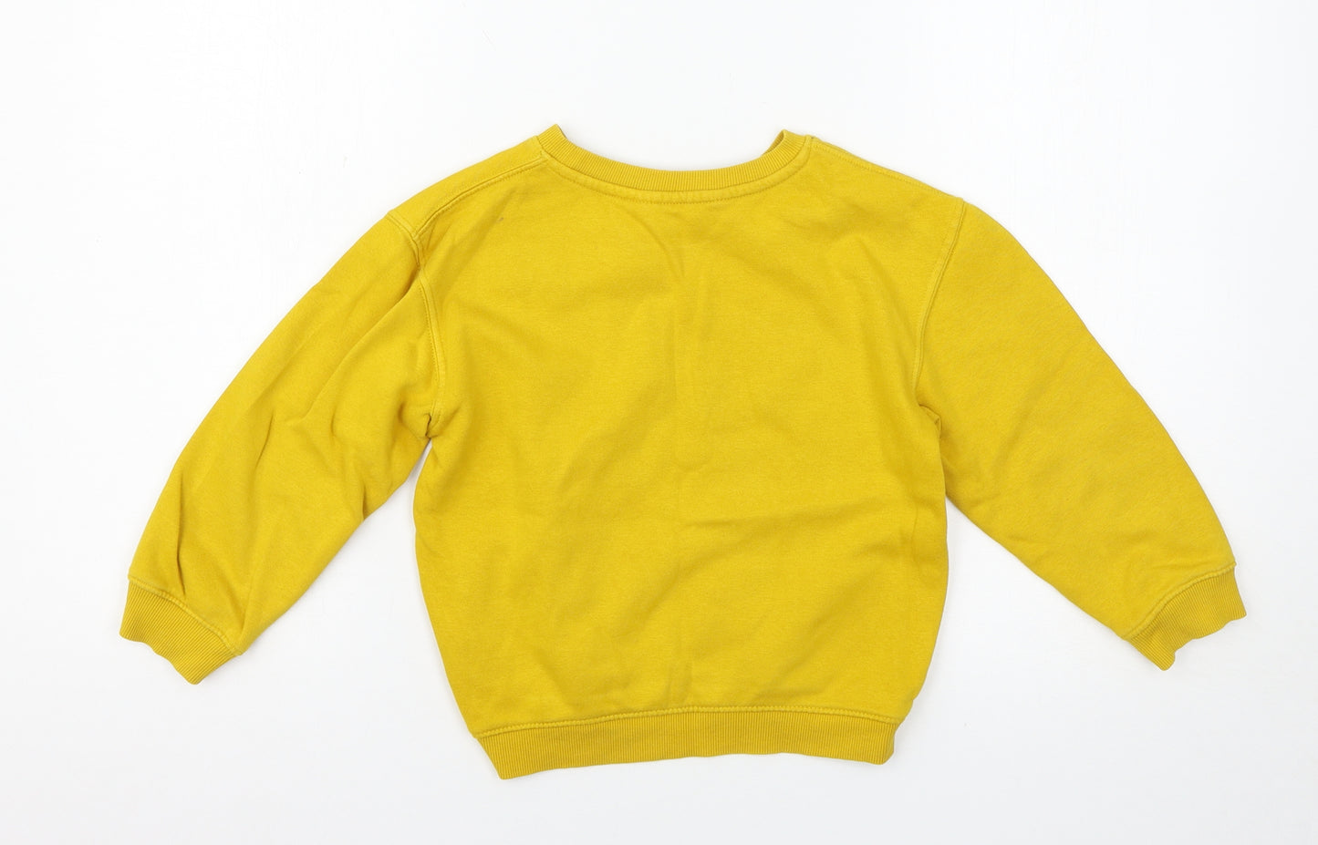 H&M Boys Yellow Crew Neck  Cotton Pullover Jumper Size 5-6 Years