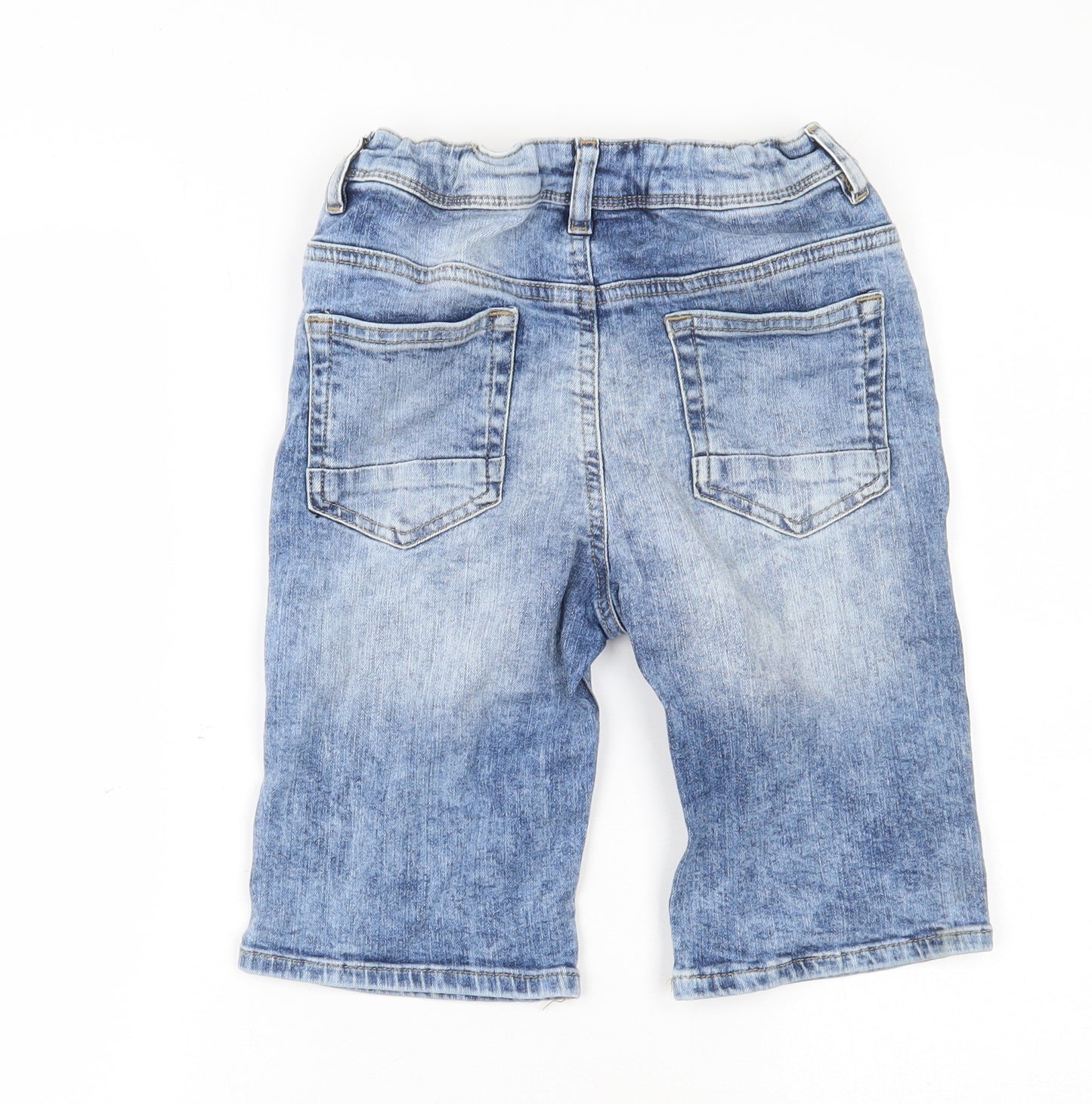 Primark Boys Blue  Cotton Bermuda Shorts Size 9-10 Years  Regular Zip