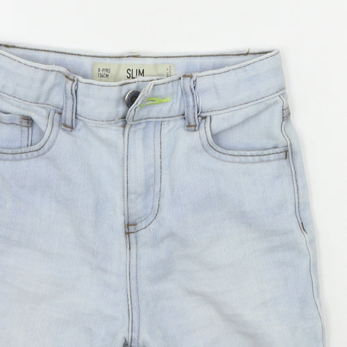 Primark Boys Blue  Cotton Chino Shorts Size 9-10 Years  Regular Zip