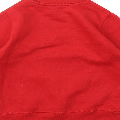 PEP&CO  Boys Red Crew Neck  Cotton Pullover Jumper Size 4-5 Years