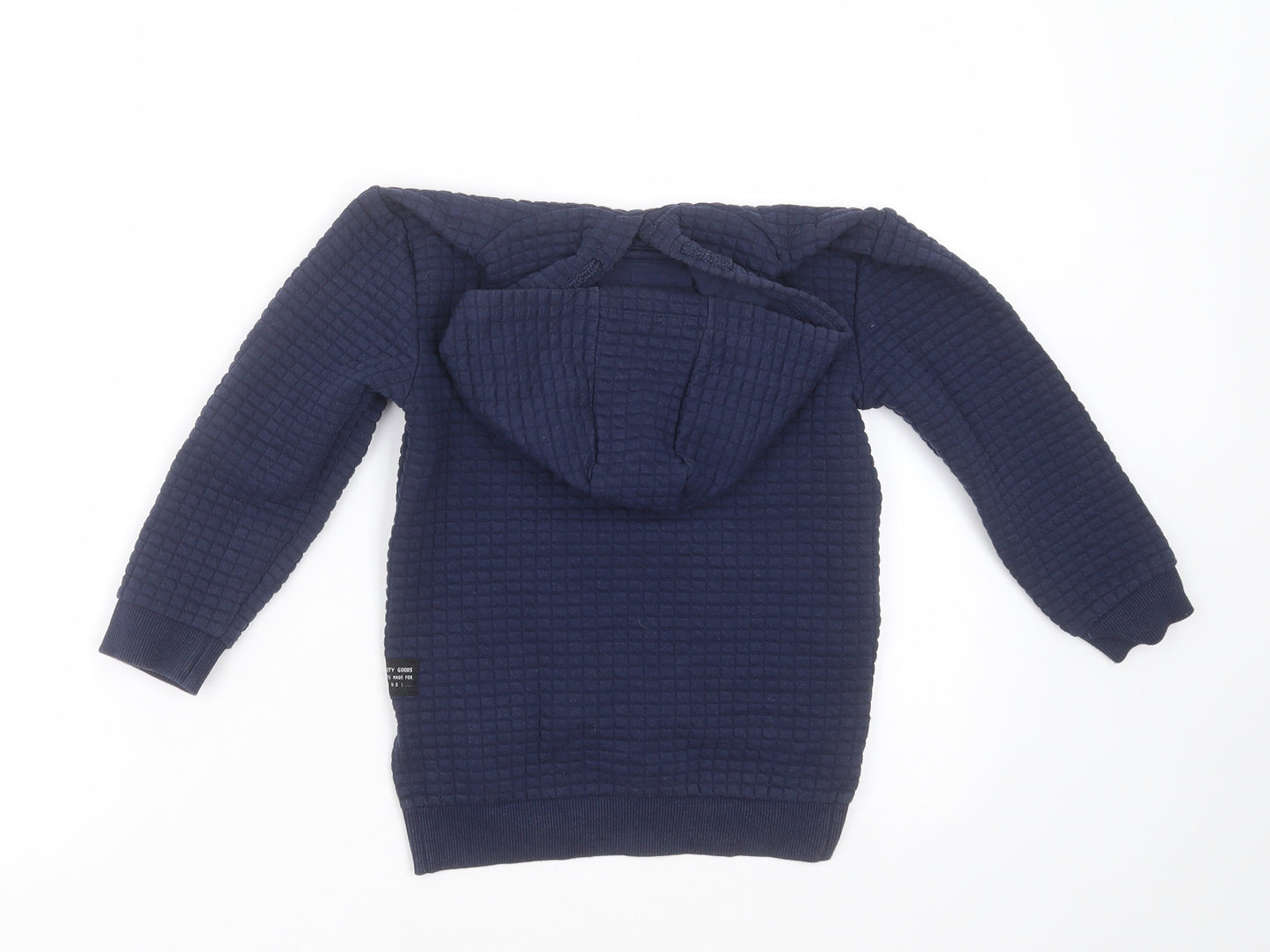 Primark Boys Blue Check Polyester Pullover Hoodie Size 5-6 Years