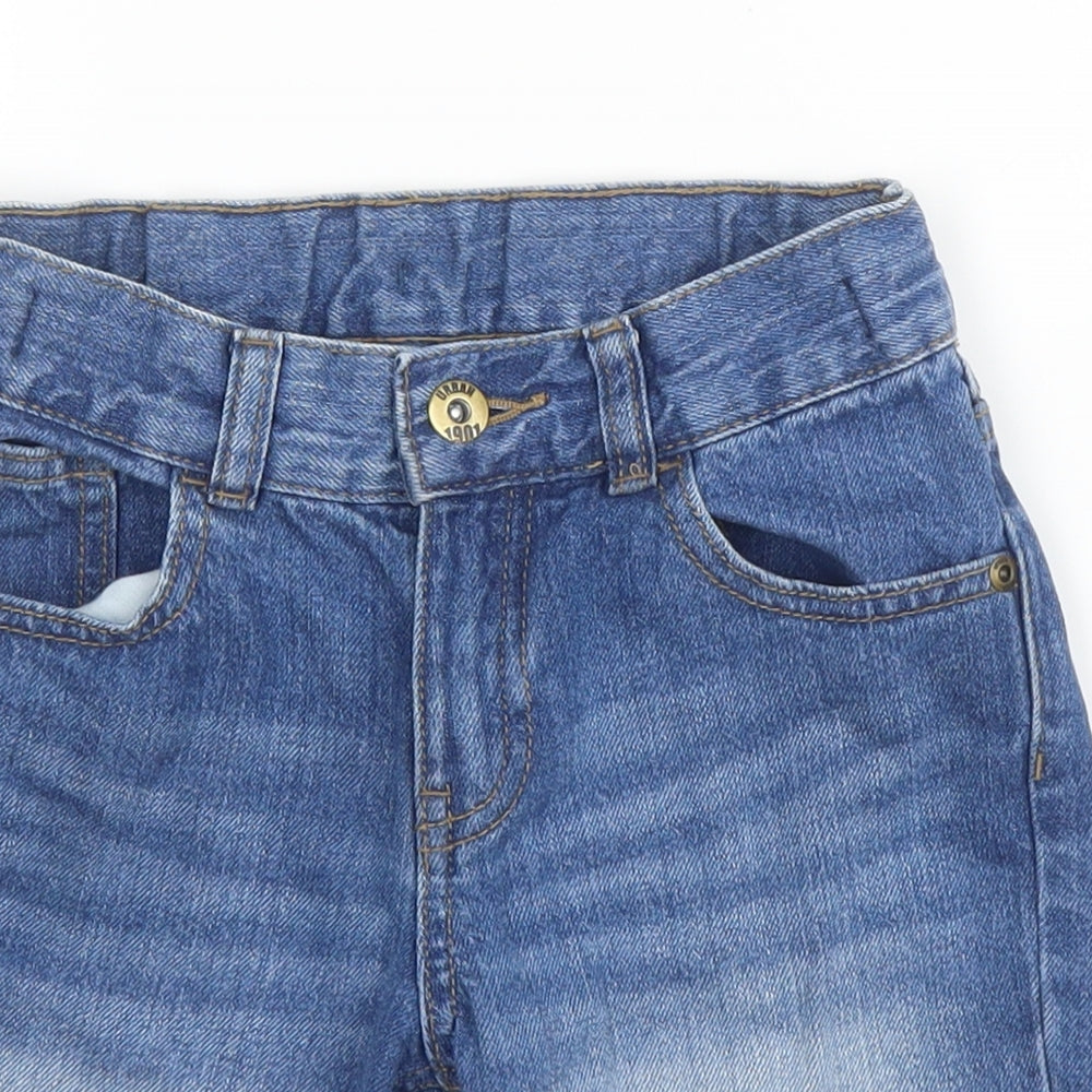 F&F Boys Blue  Cotton Bermuda Shorts Size 5-6 Years  Regular Zip