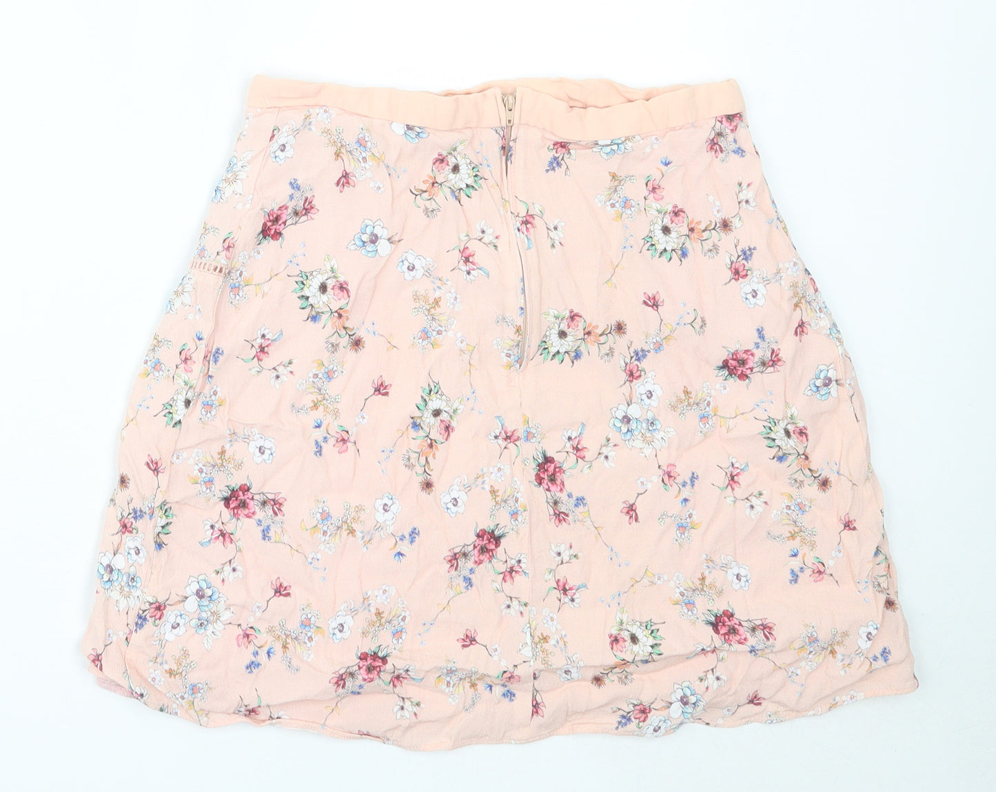 NAF NAF Womens Pink Floral Viscose Mini Skirt Size 40