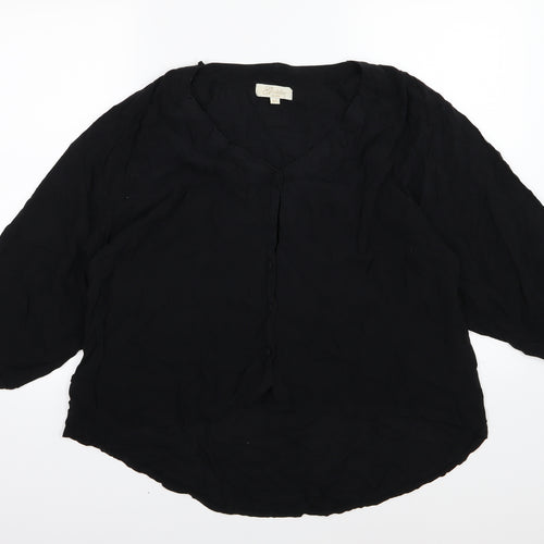 Goldie Womens Black  Woven Basic Button-Up One Size