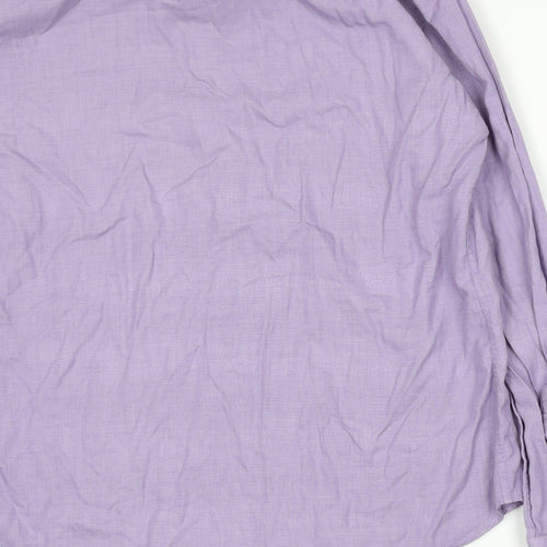 Jeff Banks Mens Purple    Dress Shirt Size L