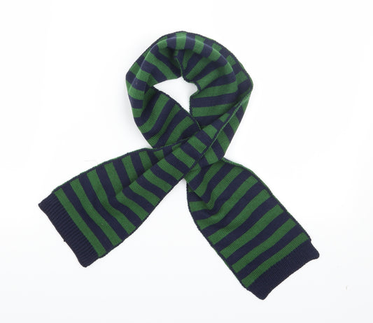 John Lewis Boys Green Striped Knit Rectangle Scarf Scarf One Size