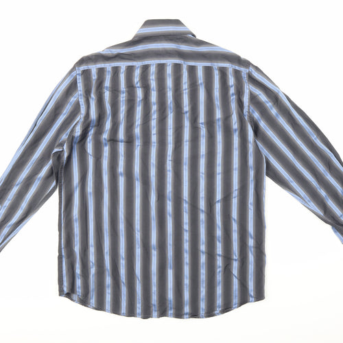 NEXT Mens Blue Striped   Dress Shirt Size L