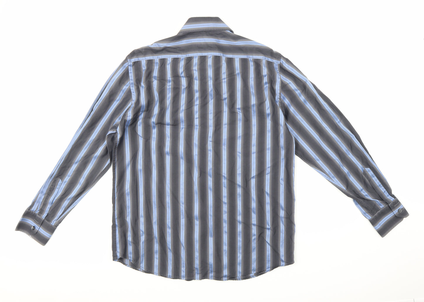 NEXT Mens Blue Striped   Dress Shirt Size L