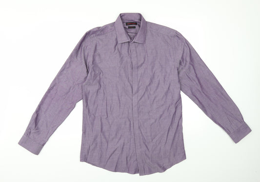 Red Herring Mens Purple    Dress Shirt Size 15.5
