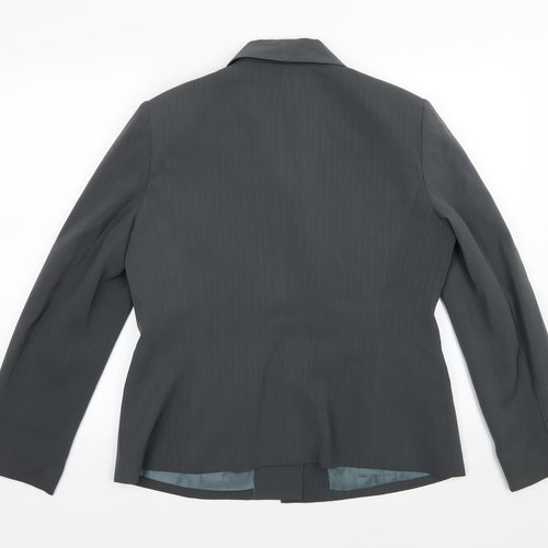 Kasper Womens Grey Striped Rayon Jacket Suit Jacket Size 12