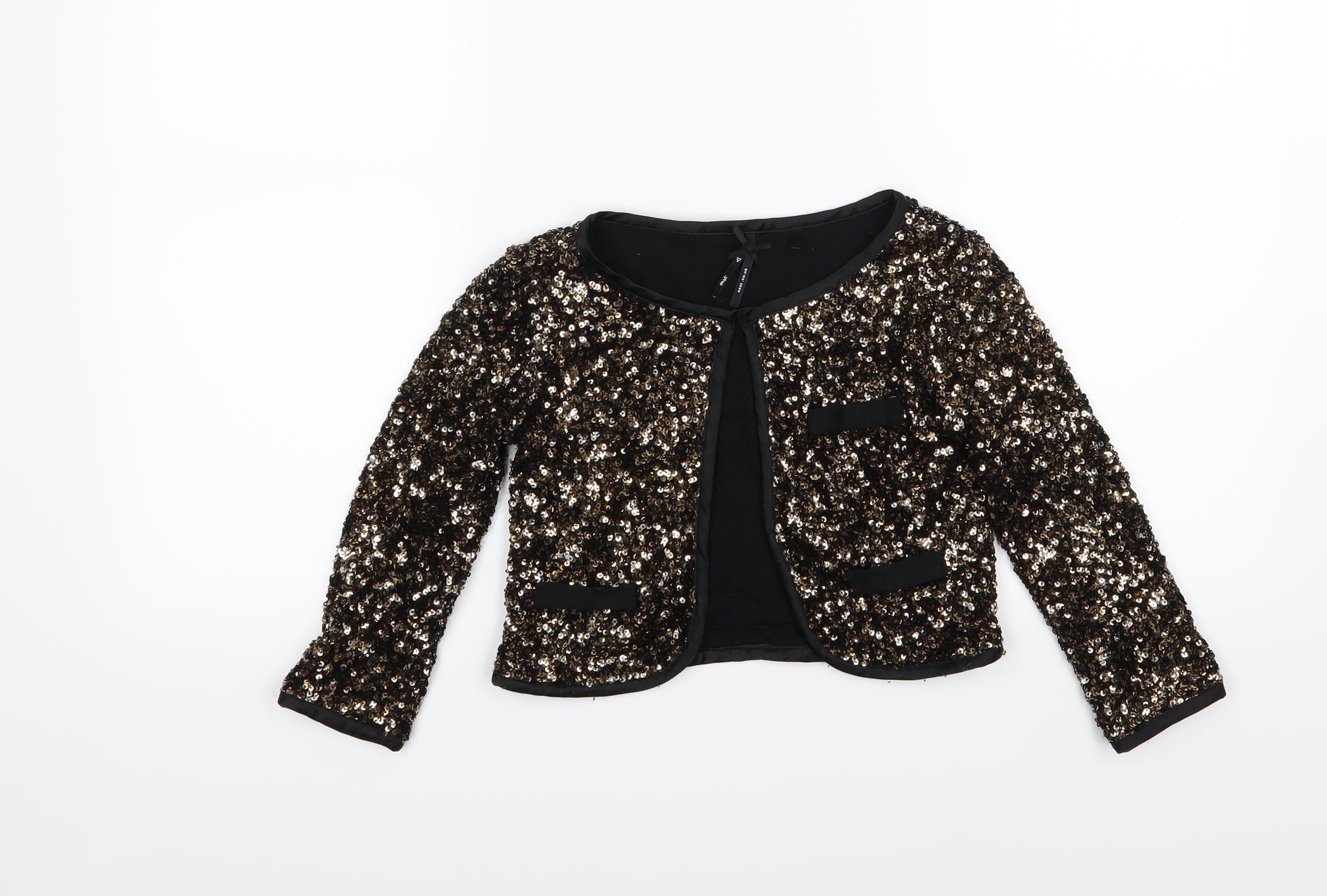 Black and gold sequin cardigan best sale