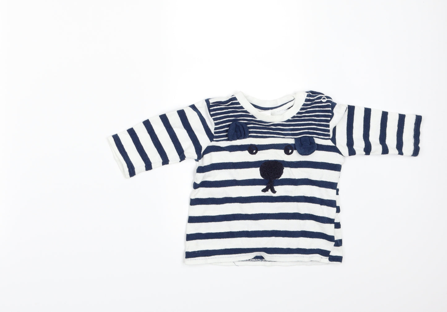 Seed Girls White Striped  A-Line  Size 3-6 Months