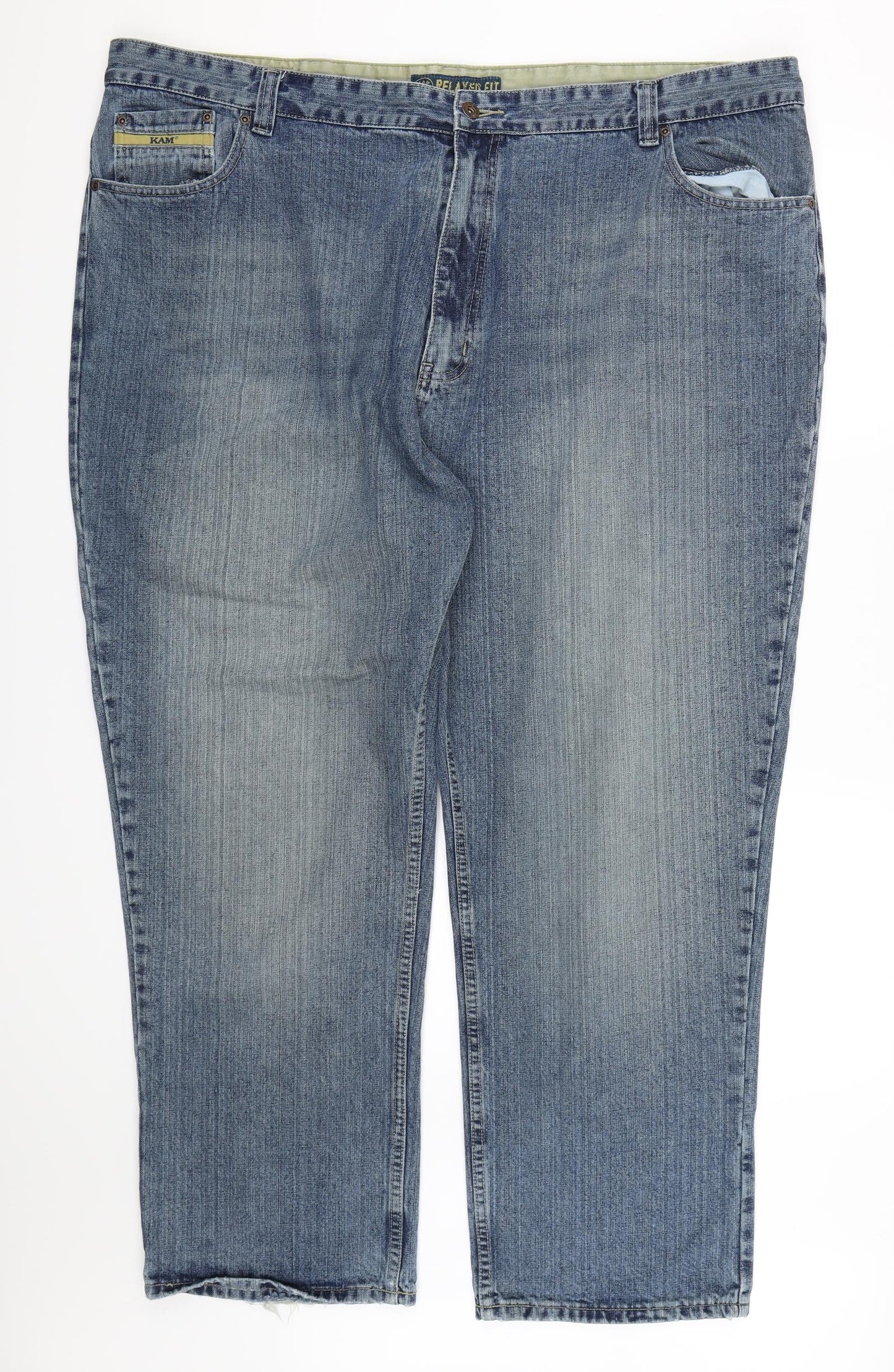 KAM Womens Blue  Denim Straight Jeans  L30 in
