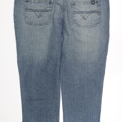 KAM Womens Blue  Denim Straight Jeans  L30 in
