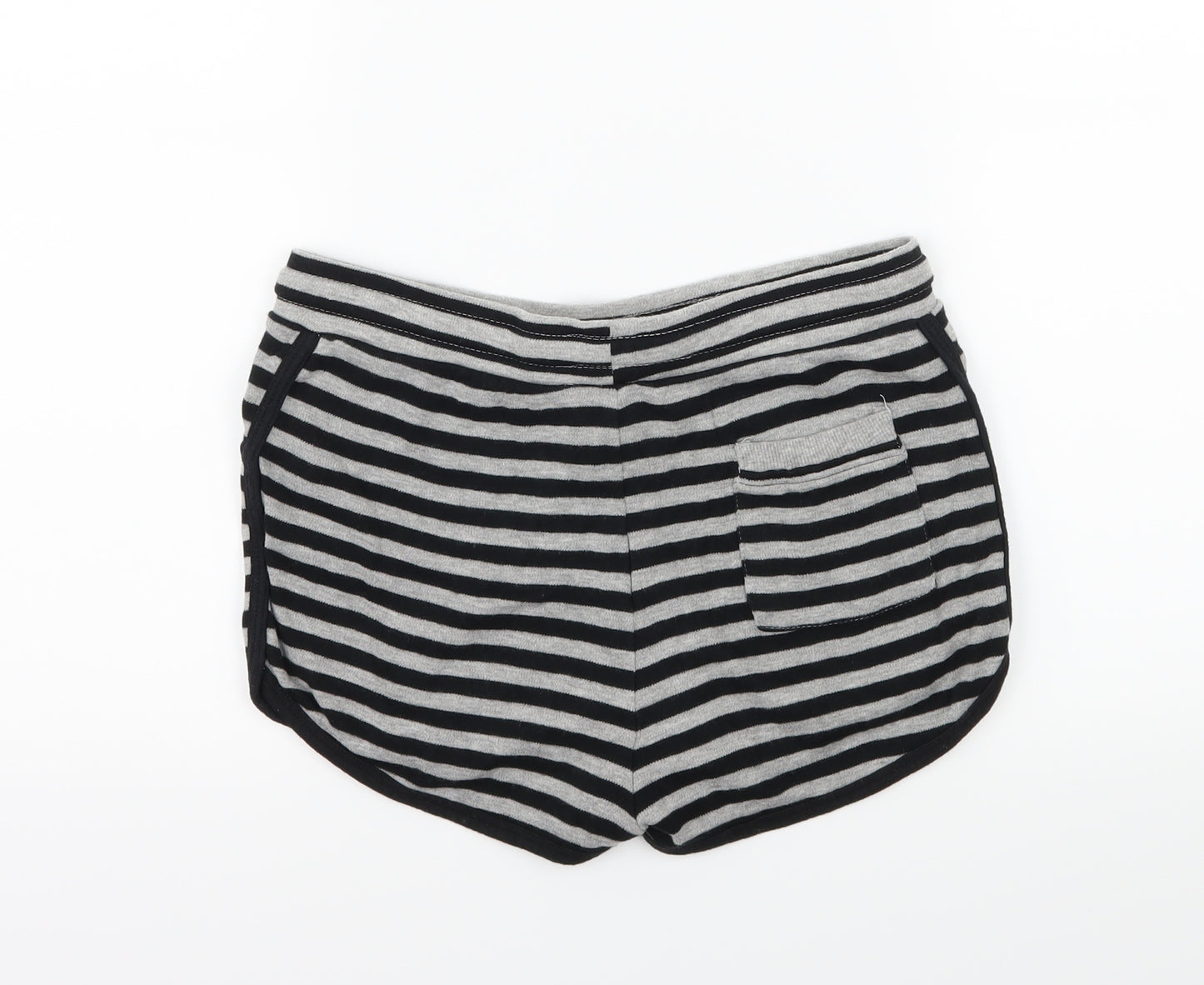 Ocean Pacific Womens Black Striped Jersey Sweat Shorts Size 10