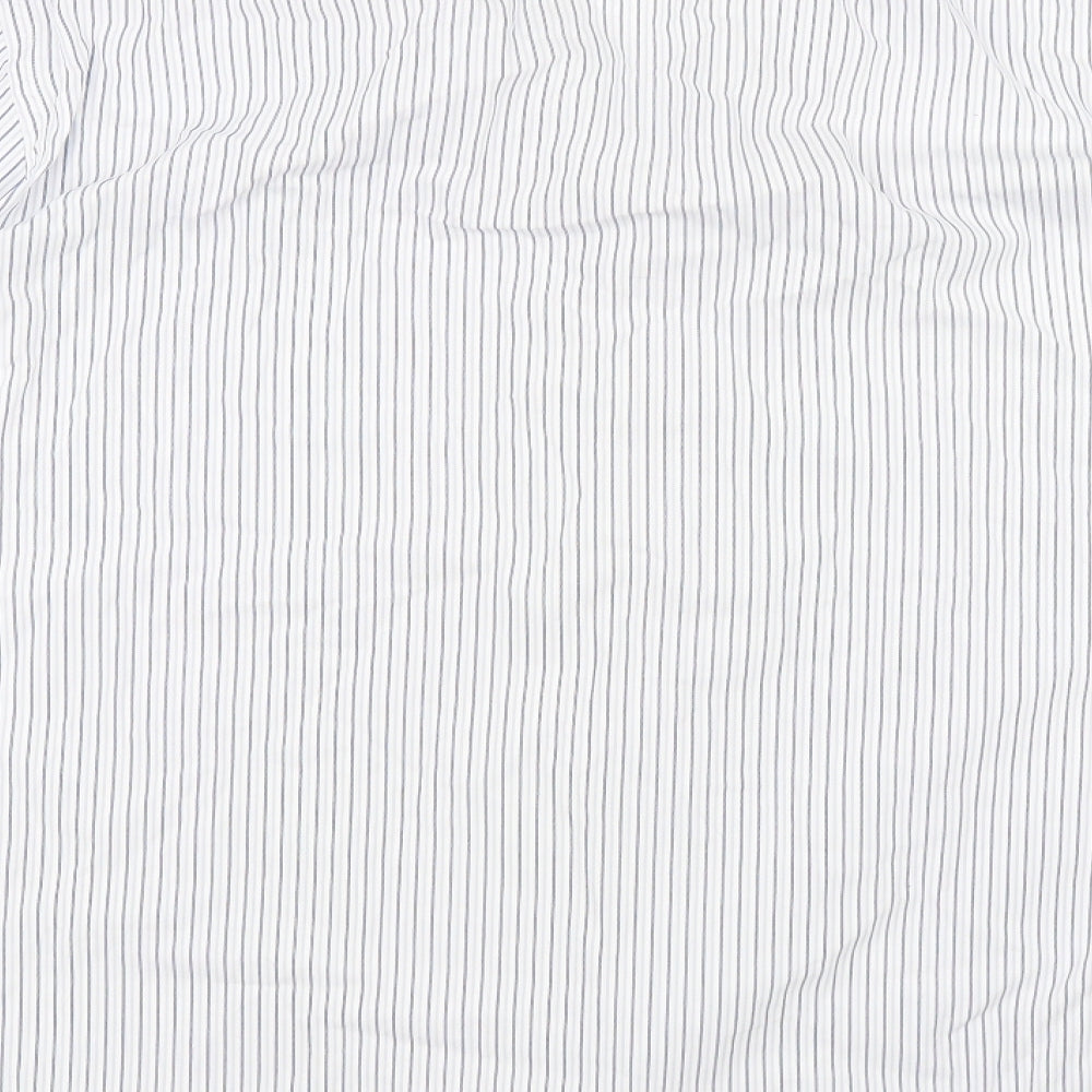 St George Mens Blue Striped   Dress Shirt Size 17