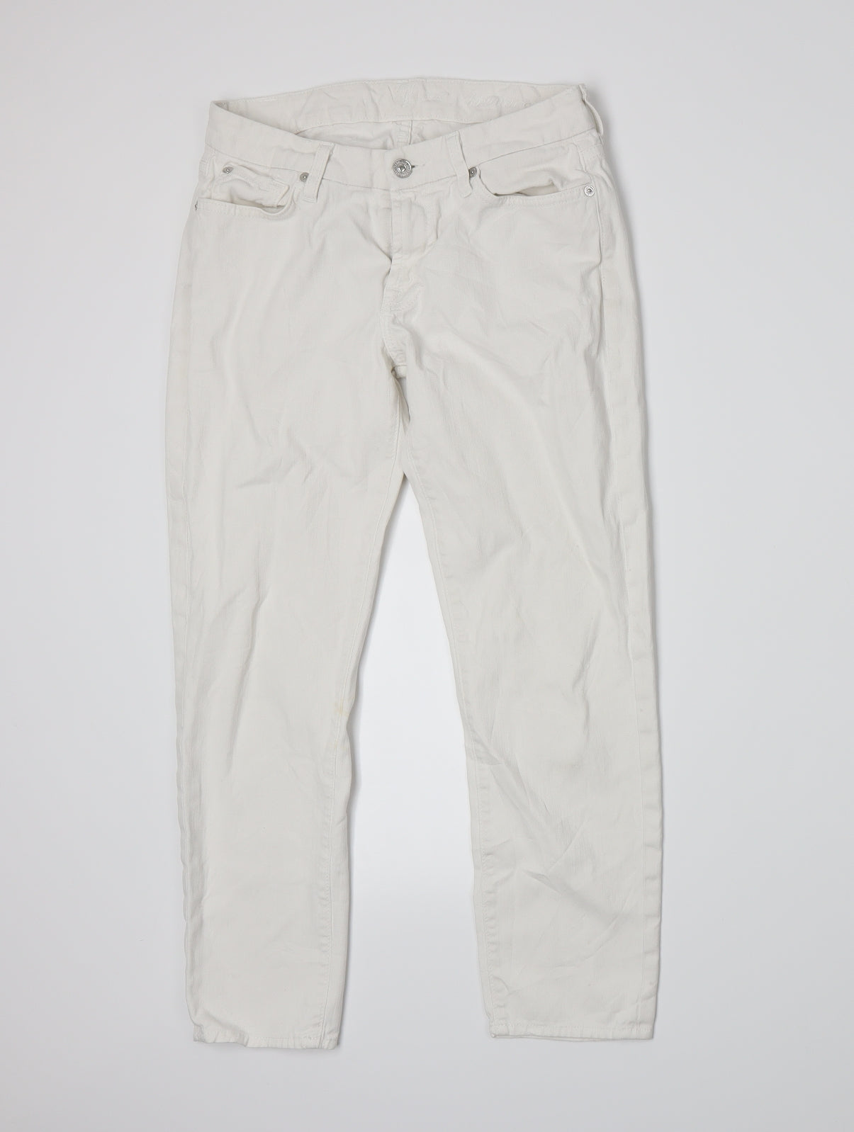 7 For All Mankind Mens White   Straight Jeans Size 27 L24 in