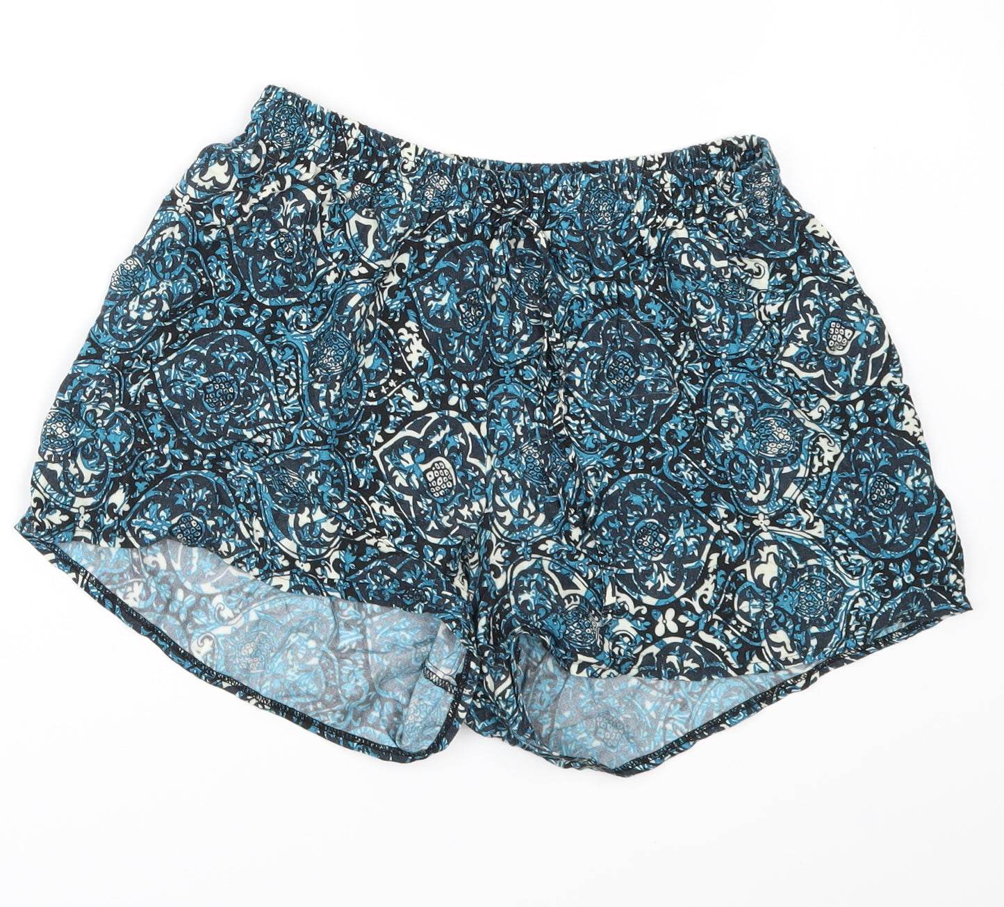 Calzedonia Womens Blue Fair Isle  Paperbag Shorts Size S