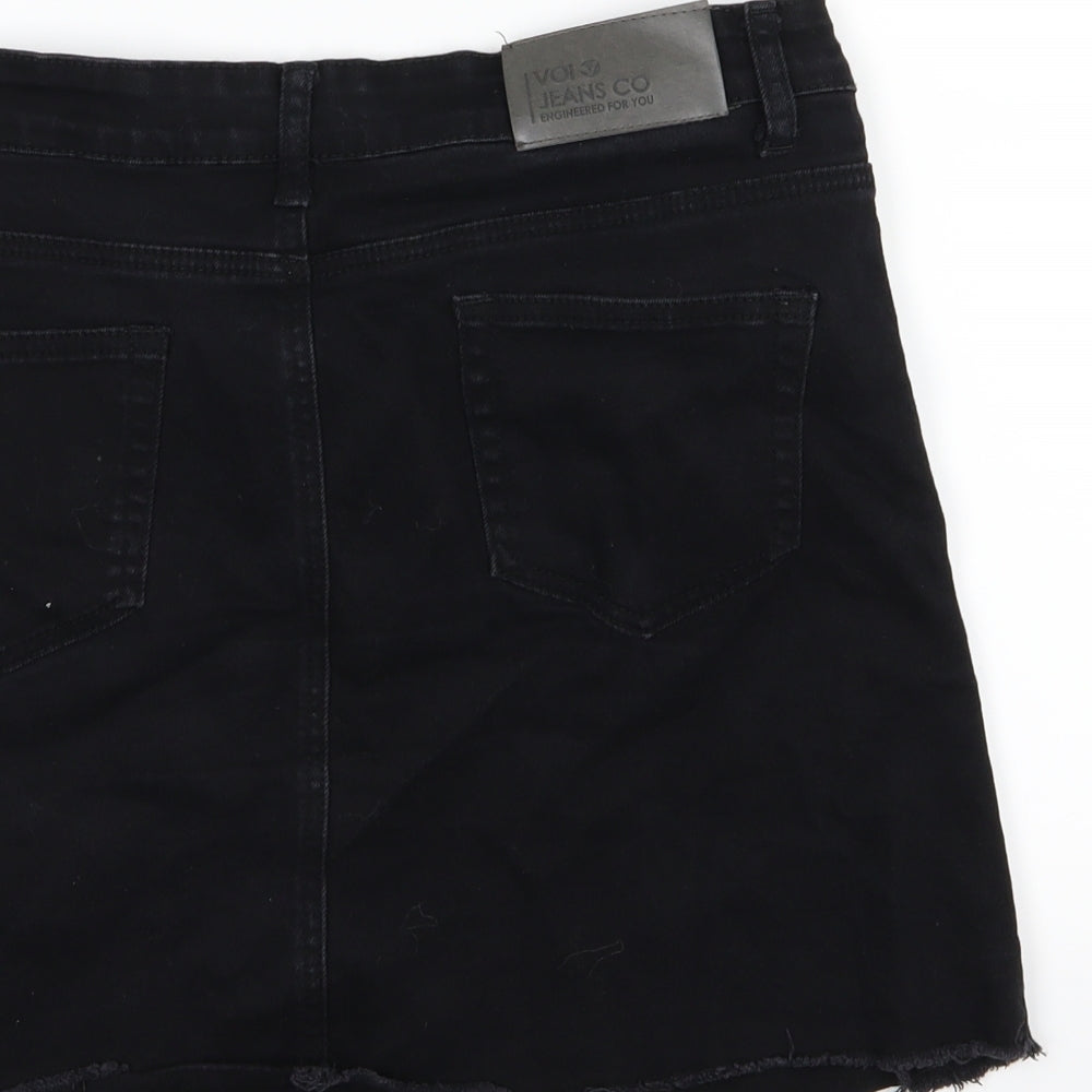 Black denim skirt size 14 best sale