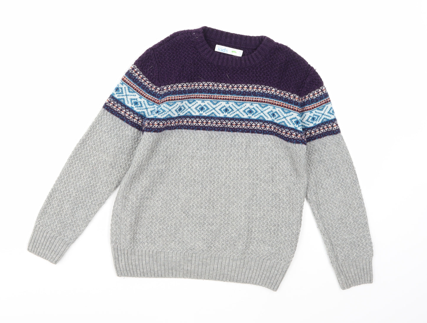 M&Co Boys Grey  Knit Pullover Jumper Size 5-6 Years