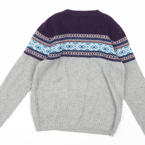 M&Co Boys Grey  Knit Pullover Jumper Size 5-6 Years