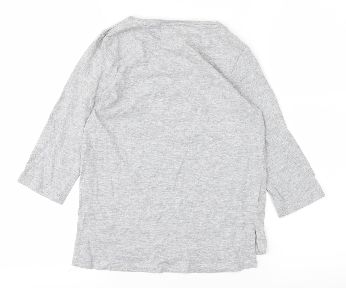 Preworn Girls Grey   Basic T-Shirt Size 8 Years  - Unicorn