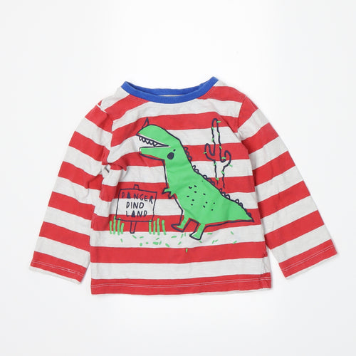 Mini Club Boys Red Spotted Jersey Basic T-Shirt Size 3-4 Years