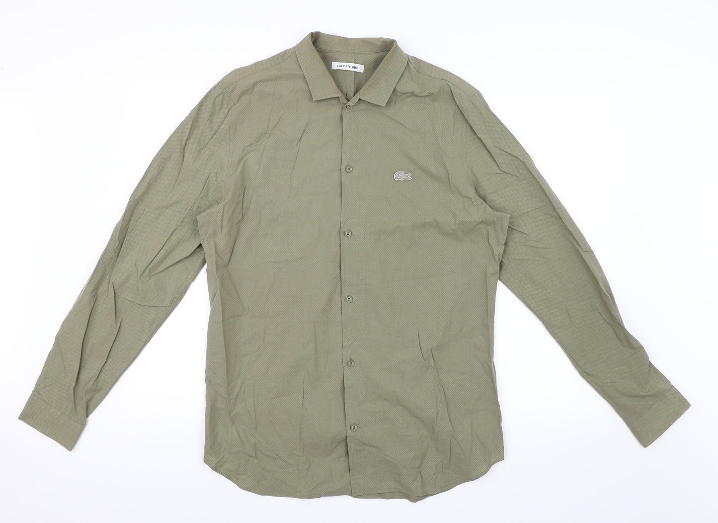 Lacoste Mens Green    Button-Up Size 41