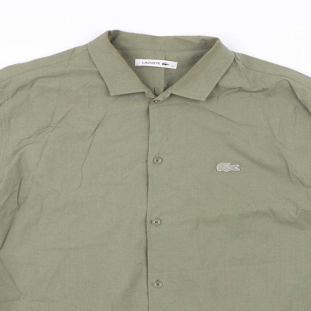 Lacoste Mens Green    Button-Up Size 41