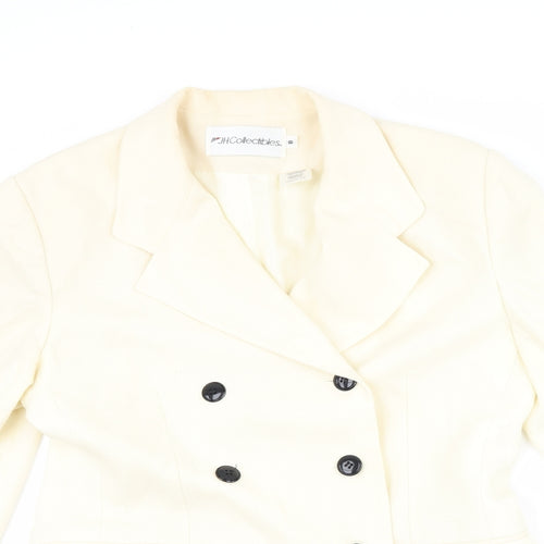 JH Collectibles Womens Ivory Spotted  Jacket Suit Jacket Size 8