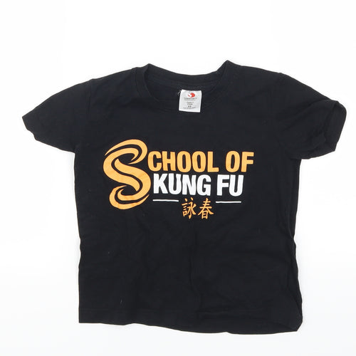 Stedman Boys Black   Basic T-Shirt Size 5-6 Years  - Little Dragons School of Kung Fu