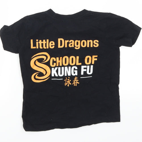 Stedman Boys Black   Basic T-Shirt Size 5-6 Years  - Little Dragons School of Kung Fu