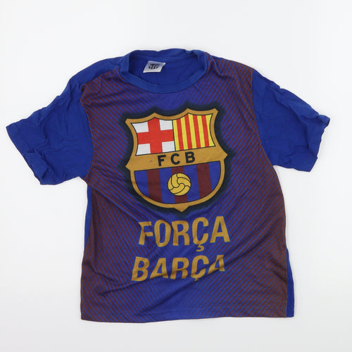 FC Barcelona Boys Blue   Basic T-Shirt Size 8-9 Years  - FC Barcelona