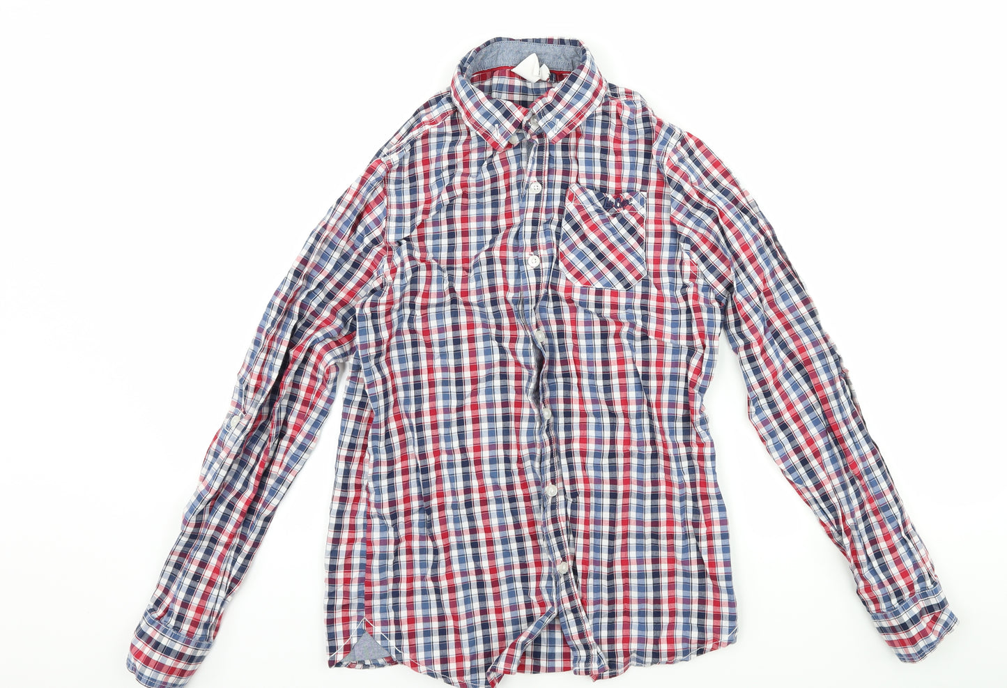 Lee Cooper Boys Blue Check  Basic Button-Up Size 13 Years