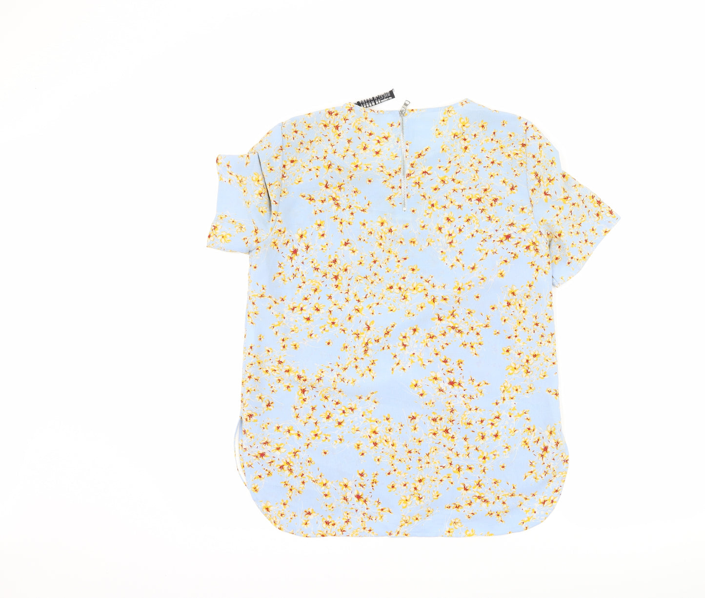 Zara Womens Blue Floral  Basic T-Shirt Size XS