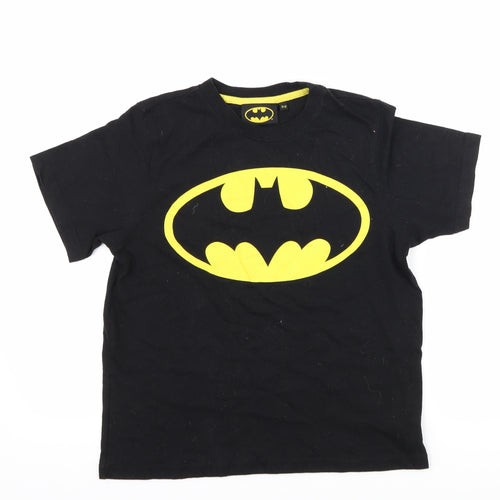 Preworn Boys Black   Basic T-Shirt Size 11-12 Years  - batman