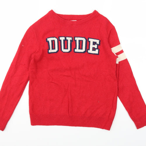 Gap Boys Red  Knit Pullover Jumper Size 8 Years