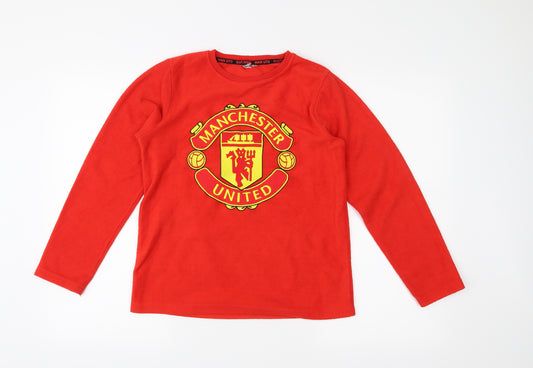 F&F Boys Red  Fleece  Pyjama Top Size 11-12 Years  - Manchester United