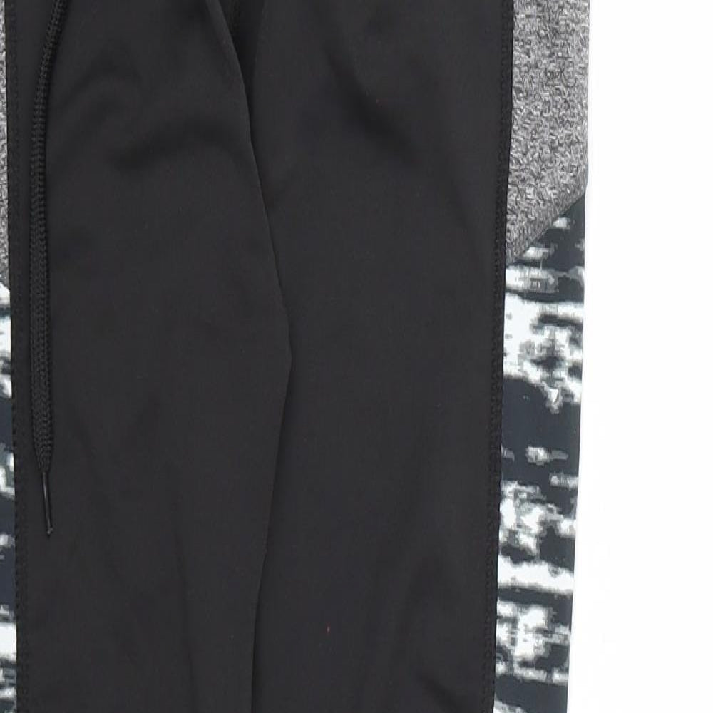 WORKOUT Womens Black   Compression Leggings Size 10 L28 in