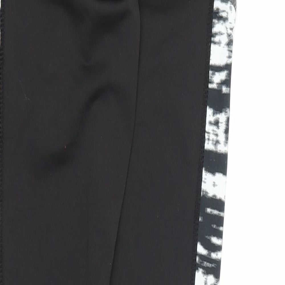 WORKOUT Womens Black   Compression Leggings Size 10 L28 in